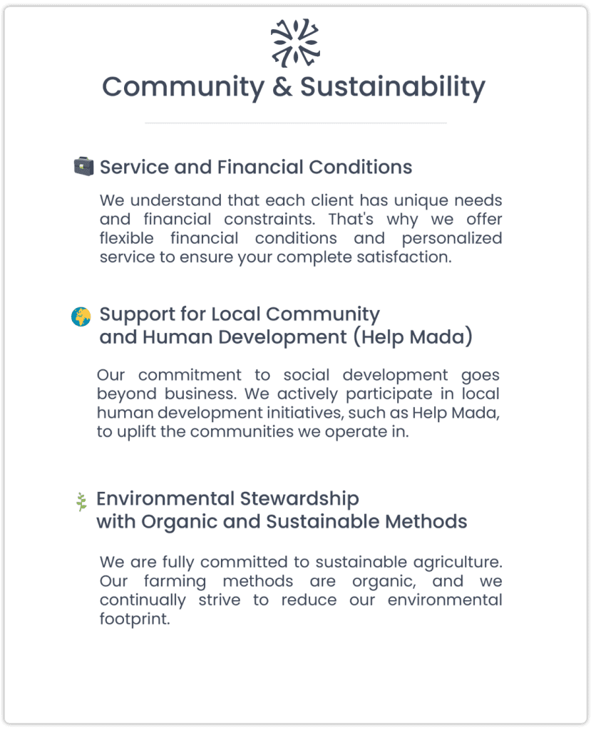 Community & Sustainability - Vanilla Sourcing Group