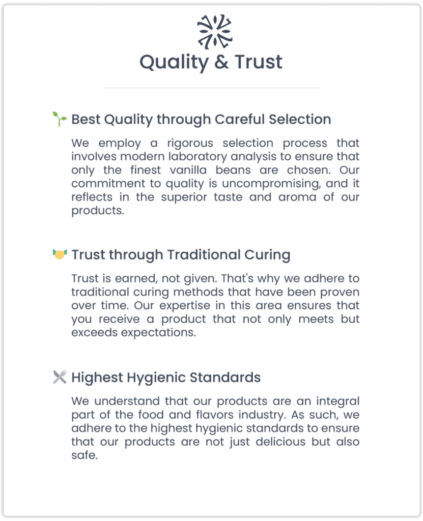 Quality & Trust - Vanilla Sourcing Group